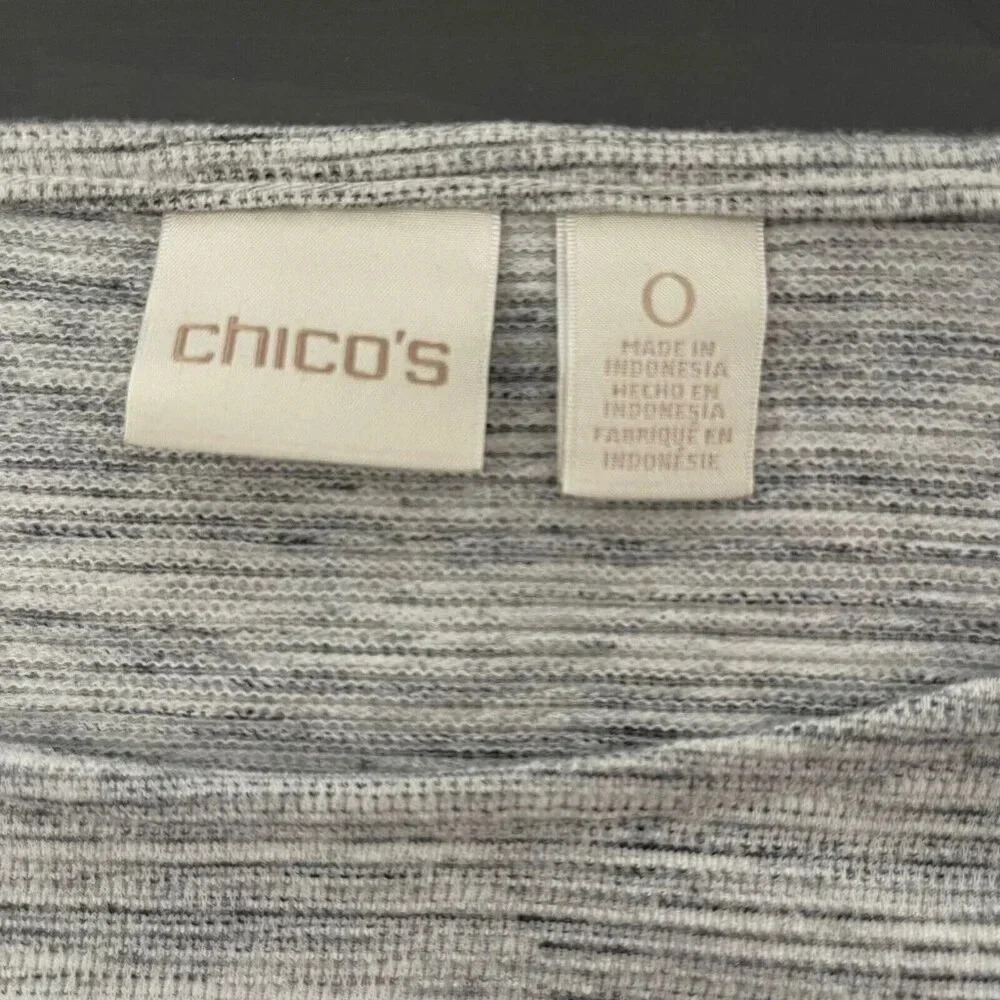 Chico's Women's 0 Small Fringed Top's Gray‎ Basic Bohemian Classic - Picture 4 of 7